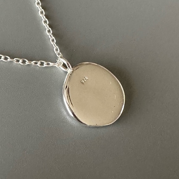 Sterling Silver and 24K Gold Embossed Flower Necklace - Picture 9 of 13